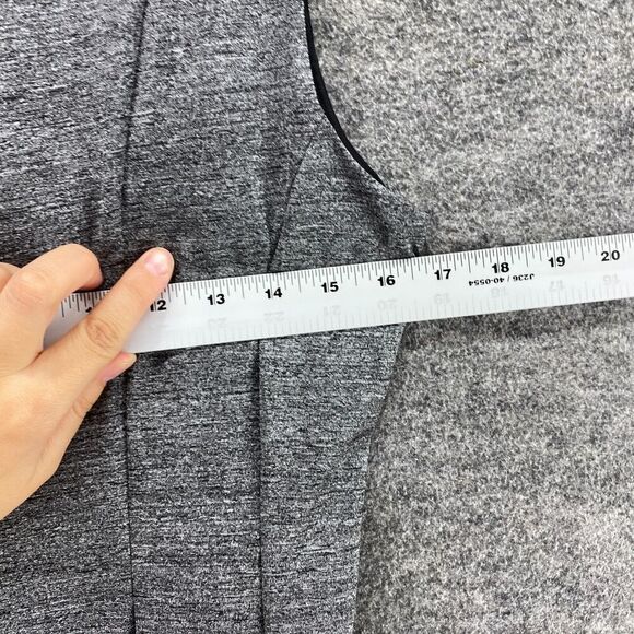 H&M Blouse Women M Medium Gray Full Zip Sleeveless Lined Wide Strap Round Neck - Picture 7 of 9